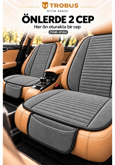 Trobus Ritim Audi A3 2016-2020 Baby Face 7'li Koltuk Minderi Füme Siyah
