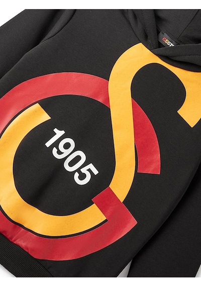 Galatasaray Lisanslı Büyük Logo Çocuk Sweat + Bileklik Set Hediyelik Ahşap Kutulu 095 Siyah