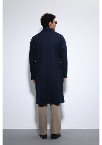 Antioch Kuşaklı Oversize Erkek Kaban Lacivert