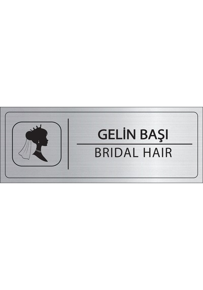 Mayeka Gelin Başı İsimlik Gümüş Metal Kapı İsimliği Levhası Yönlendirme Tabelası