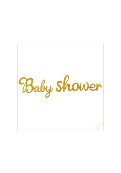 Baby Shower Simli Folyo Karton Banner, 90 Cm - Altın Diğer