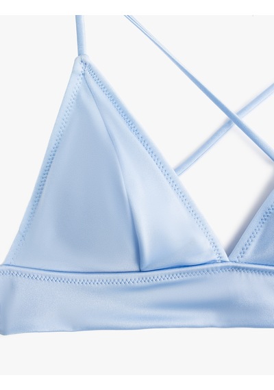 Koton Bağlamalı Arkası Çapraz Askılı Bralet Bikini Üstü Mavi 5sak10068mm Mavi