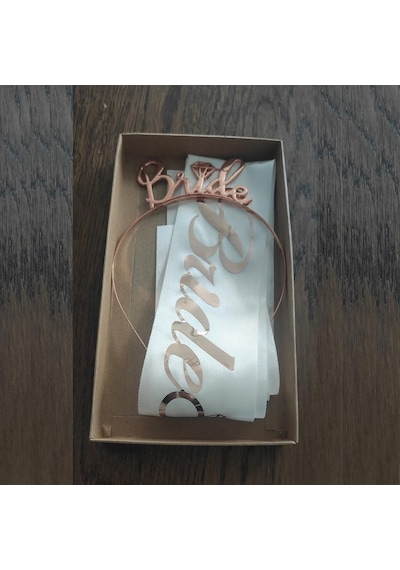 Rose Gold Bride To Be Taç Ve Kuşak Set Model 2