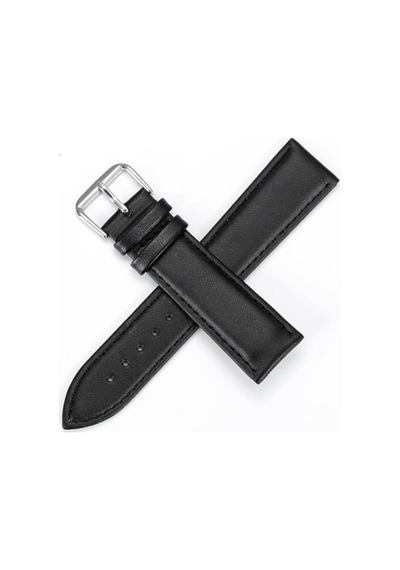 22mm Saat Uyumlu Düz Siyah Klasik Model Deri Saat Kordonu Kayışı 46mm Akıllı Pimli Diğer