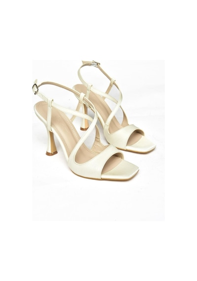 Fox Shoes S569816804 Sedef Kumaş İnce Topuklu Kadın Ayakkabı Sedef