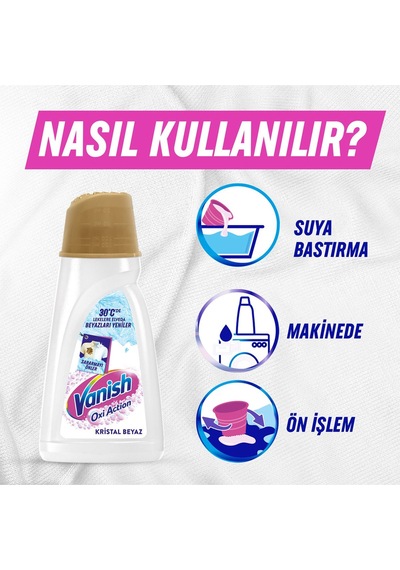 Vanish Oxi Action Deterjan Güçlendirici ve Leke Çıkarıcı Sıvı Renkliler 2000 ML+ Beyaz 2000 ml