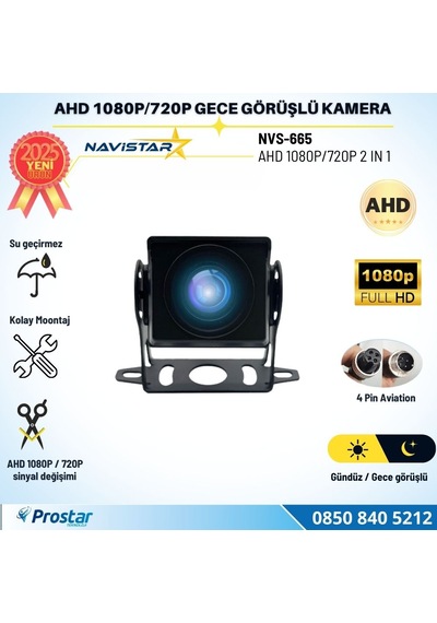 Ahd 1080p Ve 720p Geniş Açılı Balıkgözü Gece Görüşlü Araç Kamerası