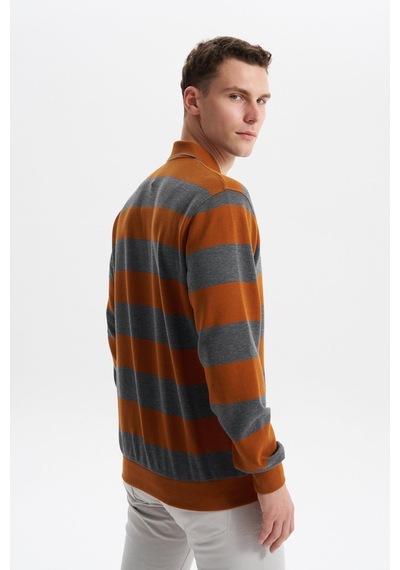 AR-MA Arma Erkek Ribanalı Regular Fit Çizgili %100 Pamuk Ringel Ottoman Kumaş Polo Yaka Düğmeli Sweatshirt K30554952602 Kahverengi - Krem AR-MA Arma Erkek Ribanalı Regular Fit Çizgili %100 Pamuk Ringel Ottoman Kumaş Polo Yaka Düğmeli Sweatshirt K30554952602 Kahverengi - Krem