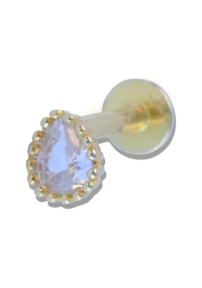 Damla Taşlı Gold Gümüş Tragus Gümüş