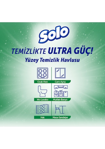 Solo Ultra Güç Sedir Ağacı&yasemin Esintisi Seyahat Boy Yüzey Temizlik Havlusu 6'lı 90 Yaprak Beyaz