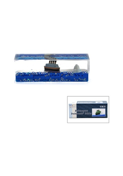 Mavi Su Gemi - Ada D.gen Mika Yüzen Batmayan Dekoratif Biblo Akvaryum 4.5x13x4.2cm 5671
