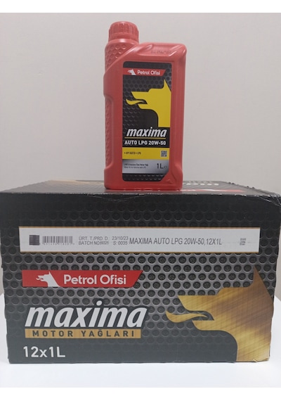 Petrol Ofisi Auto Lpg 20W-50 Motor Yağı 12 x 1 L