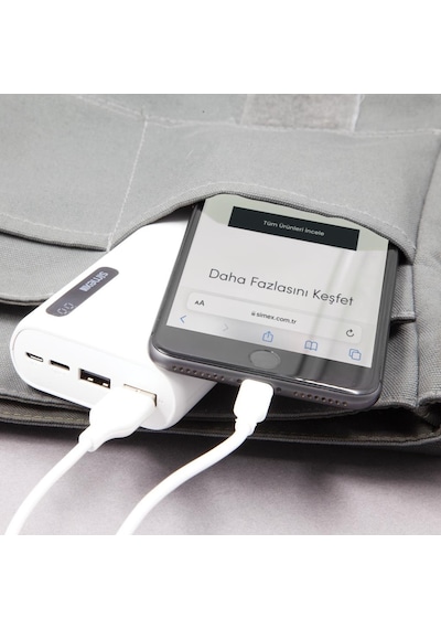 Simex Power Bank S-28 Ware 20000Mah Beyaz