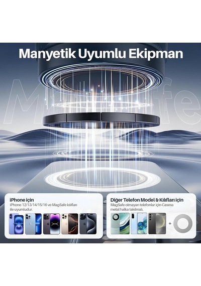 Araç İçi Ve Masaüstü 360 Derece Dönebilen Vakum Özellikli Magnetik Telefon Tutucu 2 Mixed