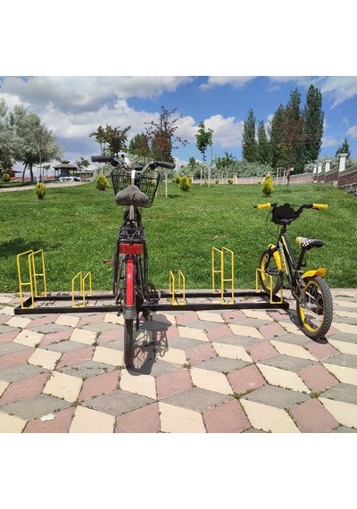 Bisiklet Park Demiri Bisiklet Park Yeri Metal Park Alanı 6 Lı Sarı - Siyah