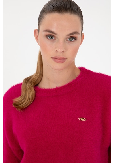 U.S. Polo Assn. Kadın Fuşya Bisiklet Yaka Yumuşak Dokulu Kazak 50297898-VR023