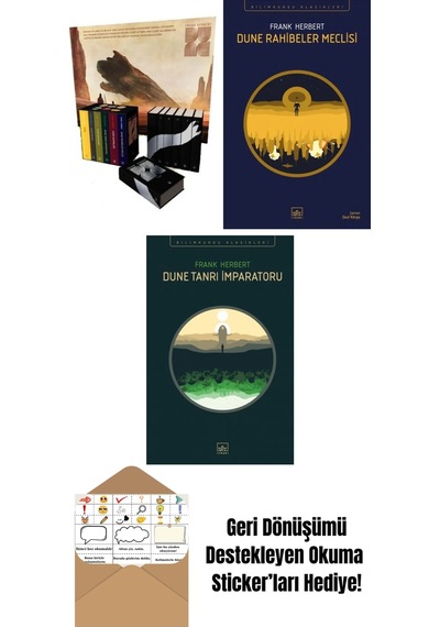 Dune Serisi Kutu Set 6 Kitap Ciltli + Dune Rahibeler Meclisi + Dune Tanrı İmparatoru