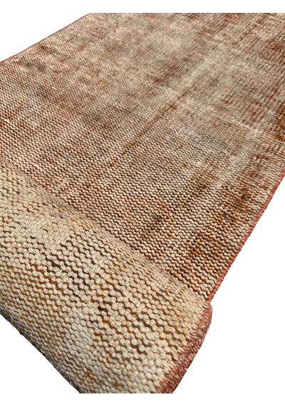 El Dokuma Vintage Yolluk 55x280 Turuncu Soyut Desen Eskitme Halı Turuncu