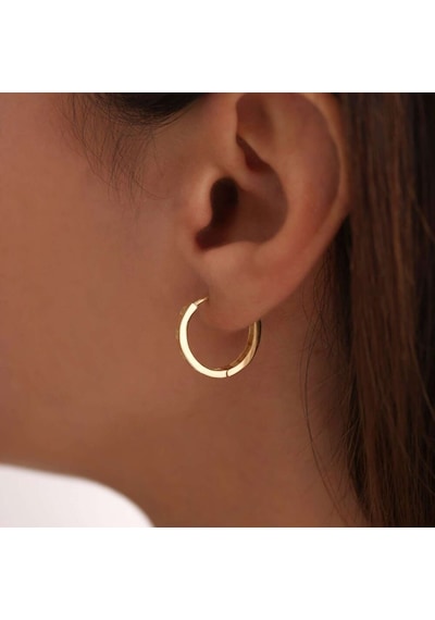 Sembol Gold Altın Çivi Halka Küpe 1.8 Cm