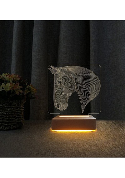 At Çizim 3d Led Masa Lambası Doğum Günü Lamba Yılbaşına Özel Hediyeler