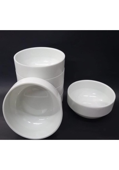 6 Adet Beyaz Melamin Derin Çorba Kasesi 12x5cm