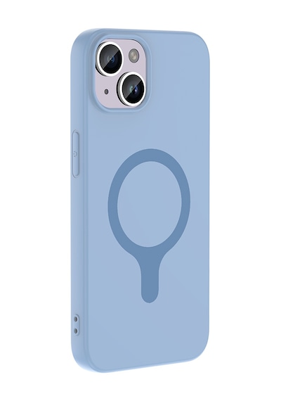 Maks Technology iPhone Uyumlu 13 Kılıf M-safe Şarj Özellikli Mkst Aris Silikon Kapak - Baby Blue