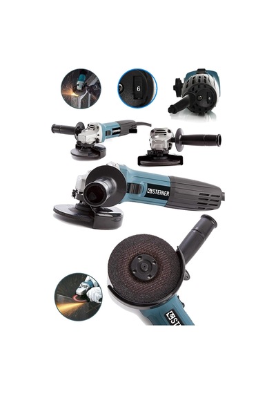 Germany Technology 2600 W Professional 6 Kademe Devir Ayarlı Avuç Içi Taşlama Makinesi 125mm