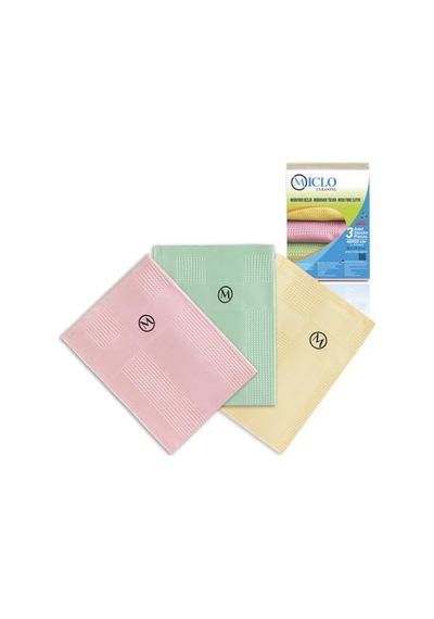 Mıclo Cleanıng Mikrofiber Temizlik Bezi 3'lü Set Sihirli Bez Cam, Ayna Bezi Soft Seri Açık Bej