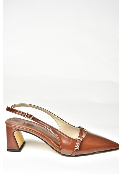 Fox Shoes U654078709 Taba Kalın Topuklu Kadın Ayakkabı Taba