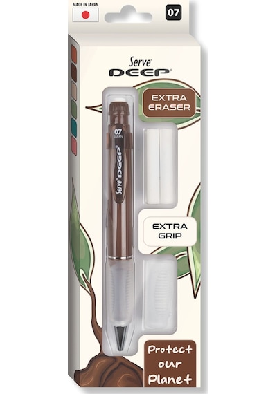 Serve Deep Versatil Kalem 07mm- Toprak Tonları - Yedekli Set Grip Ve Silgi Toprak Kahverengi Toprak Kahverengi