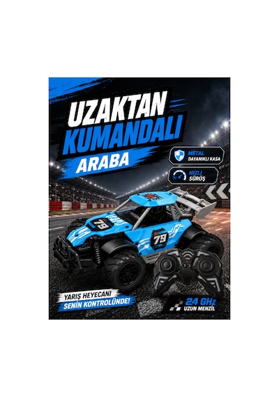 Metal Kasa 1:22 Ölçek Uzaktan Kumandalı Yarış Arabası 2.4 Ghz Uzun Menzilli - Hızlı Sürüş - Darbeye Dayanıklı Kasa - Şarj Edilebilir Pilli Mavi Metal Kasa 1:22 Ölçek Uzaktan Kumandalı Yarış Arabası 2.4 Ghz Uzun Menzilli - Hızlı Sürüş - Darbeye Dayanıklı Kasa - Şarj Edilebilir Pilli Mavi