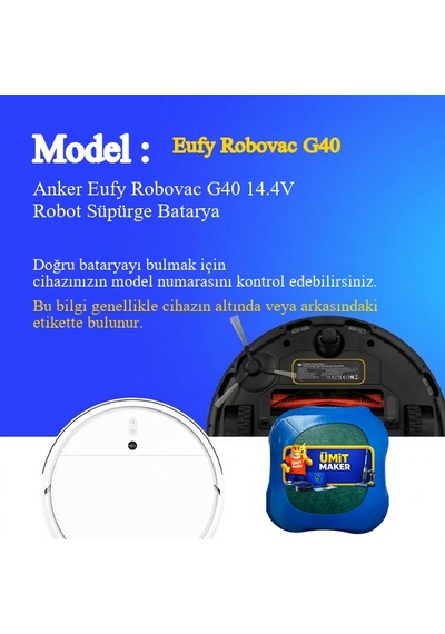 Anker Eufy Robovac G40 3200 Mah 14.4v Robot Süpürge Batarya