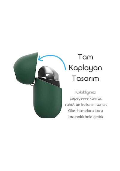 Samsung Galaxy Buds 3-pro-3 Fe İçin Kulaklık Kılıfı Darbelere Ve Çizilmeye Karşı Kasa Koruyucu Buds 3 Pro Kılıfı Tam Koruma Sağlayan Extra Kalın Yapılı Taşıma Askılı Buds 3 Pro Koruma Yeşil