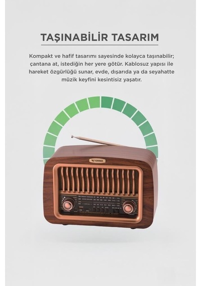 Özel Seri Ses Hediyelik Akıllı Bluetooth Hoparlör Nostaljik Radyo D59 Ahşap