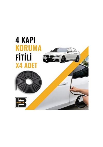 Bmw 3 Serisi F30 2012-2025 Kapı Koruma Fitili-4 Kapı-siyah-bm2358