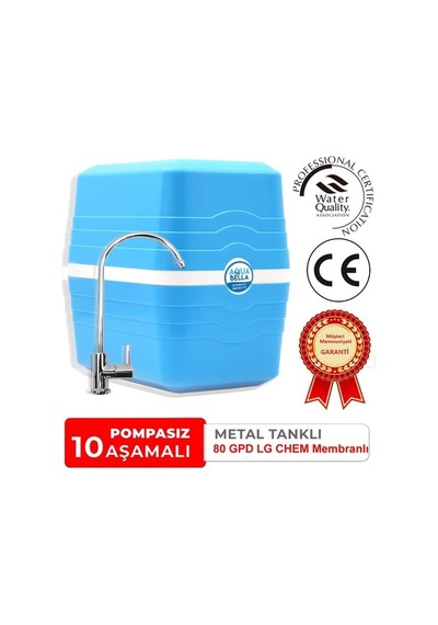 Su Arıtma Cihazı 12 Aşamalı 8 Lt Çelik Tanklı