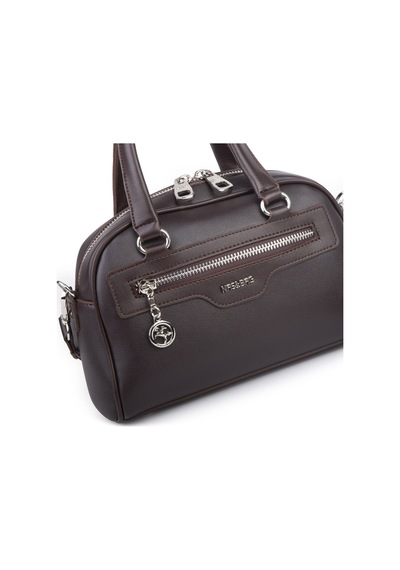 Nas Bag Kadın Şık El Ve Postacı Çanta En 22 Cm , Boy 16 Cm Kahverengi Kahve Rengi