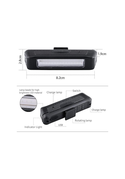 Eastpower/Brwiga Ebl-035Rb Arka Far 50 Lümen Usb Şarjlı Kırmızı/M Siyah
