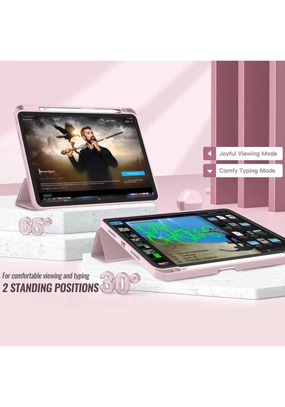Apple Uyumlu iPad, Pro 12.9 5. Nesil 2021 Kılıf Kalem Bölmeli Smart Case