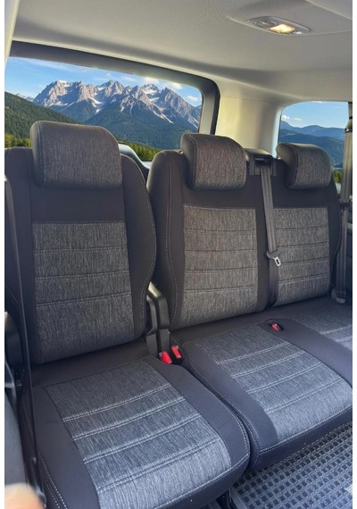 Citroen -peugeot 8+1 - Özel Dikim -1100 Keten- Siyah Deri