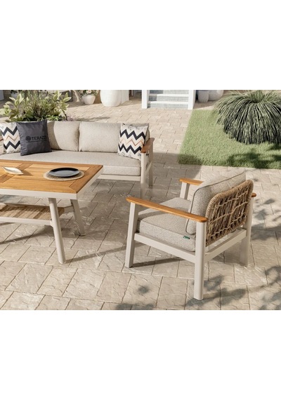 Onyx Bahçe & Balkon Oturma Grubu Krem Krem