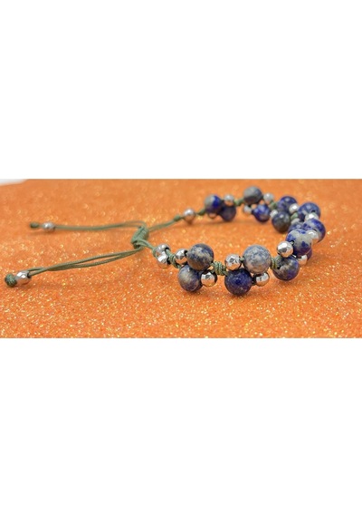Yıldız Doğal Taş 6mm Ipli Lapis Lazuli Ayarlanabilir Ölçü Doğal Taş Bileklik Lacivert