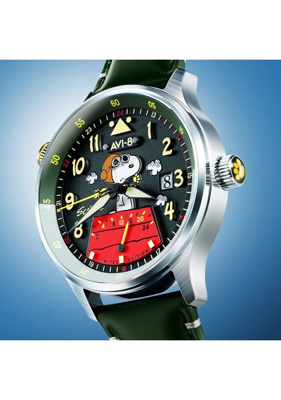 Avı-8 Hawker Hurricane Av-4151-05 Mckellar Dual Time Peanuts Snoopy Flying Ace Limited Edition Erkek Gri