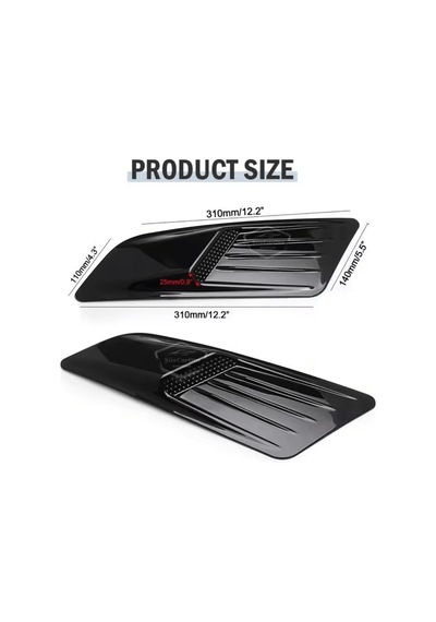Üniversal Her Araca Uyumlu Kaput Üstü Havalandırma Izgarası Tavan Vent Air Scoop Spor Görünümlü 1.sınıf İthal 2 Adet 00 Şüscaroto Aksesuar