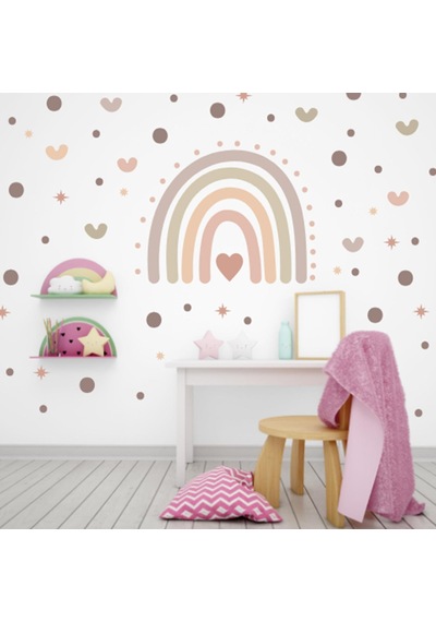 Pembe Gökkuşağı Duvar Sticker Diğer