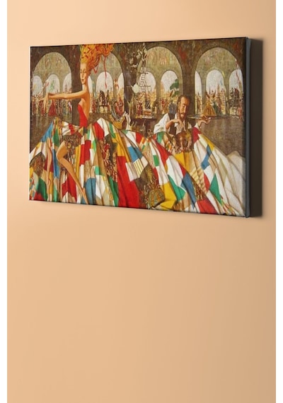 Webstyle Sayılarla Boyama Seti Kasnaklı Ortadaki Renkli Elbiseli Kadın 40 X 50 Cm