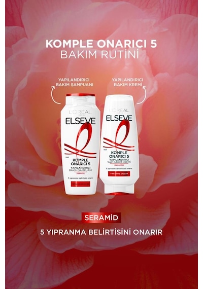 L'Oreal Paris Elseve Komple Onarıcı 5 Yapılandırıcı Bakım Şampuanı 3 x 300 ML