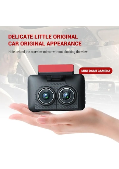 Araç İçi Hd Kamera Video Kaydedici 3 Kamera 1080p Full Hd Araç Kamerası Wdr G-sensor 5mp Büyük Ekran