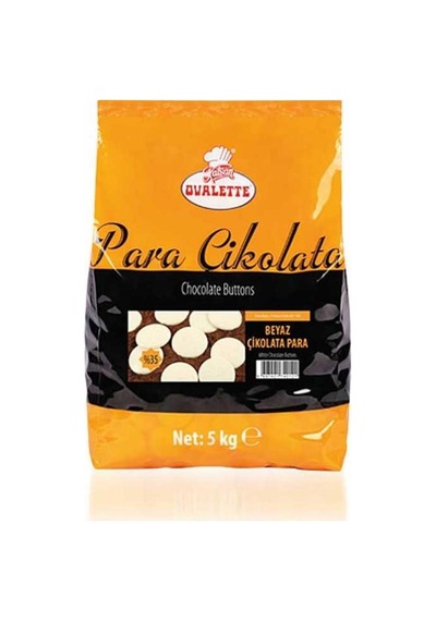 Ovalette Beyaz Pul Kuvertür Çikolata Ekstra 5 Kg