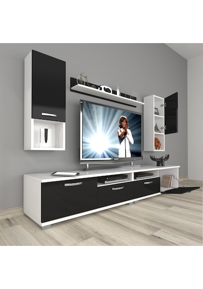 Decoraktiv Eko 5200da Slm Tv Ünitesi Tv Sehpası Beyaz - Siyah